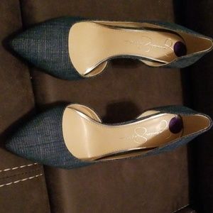 High heeled shoes